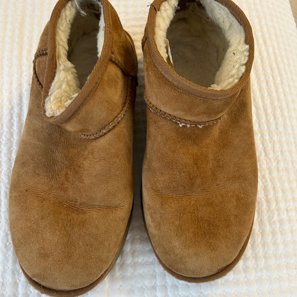 UGG Tan Suede Boots with Plush Lining